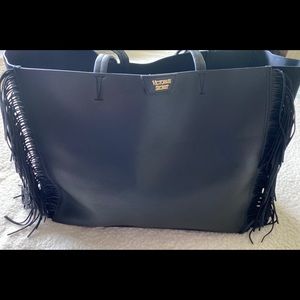 VS Faux Leather/Suede Fringed Extra Lg Tote NWOT